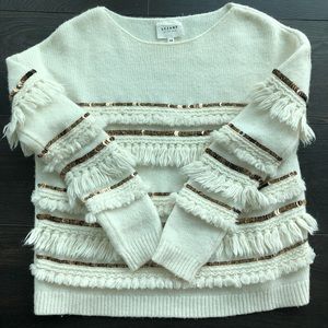 Sezane Fringe and Sequin Sweater